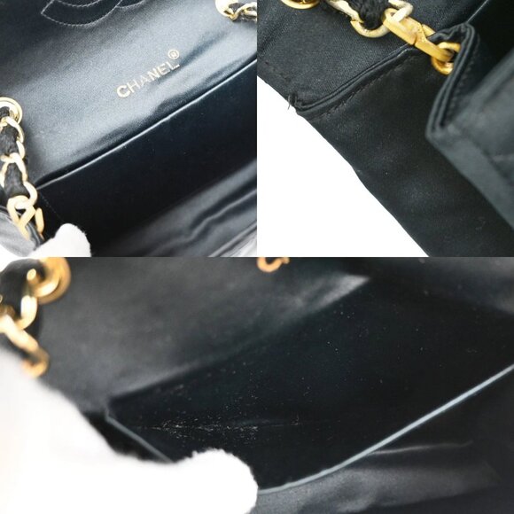 CHANEL CC Mini Matelasse Chain Shoulder Bag Satin Black GHW Vintage 648RL403 - Picture 12 of 16